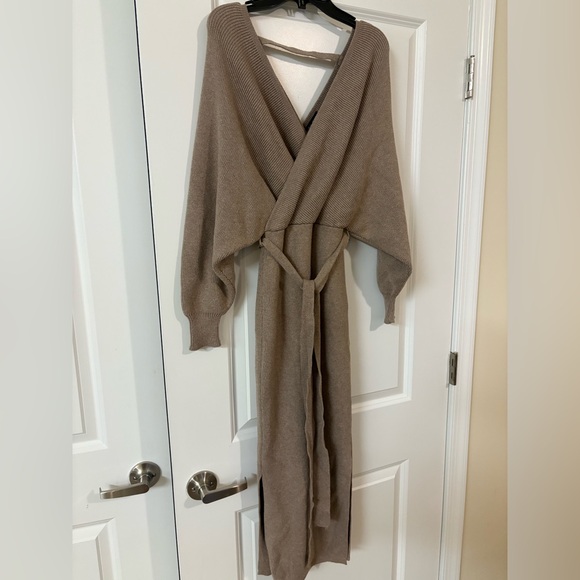 Small miou muse sweater dress tan - Picture 2 of 3